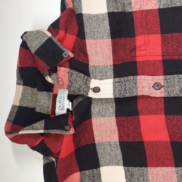 Croft & Barrow Red, Black and white Flannel Size M - Picture 3 of 8